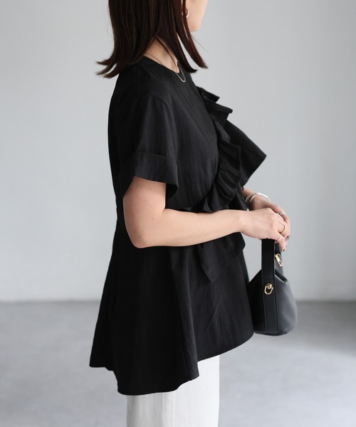 Riberry（リベリー）の「アシメフリルペプラムフレアブラウス（シャツ/ブラウス・レディース・アイボリー/ブラック・FREE）」の15枚目の写真