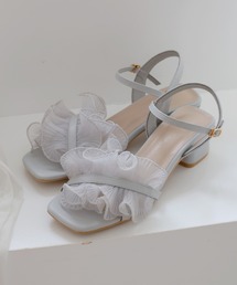 VIVIAN | シアークロスフリルスクエアトゥストラップサンダル(サンダル)