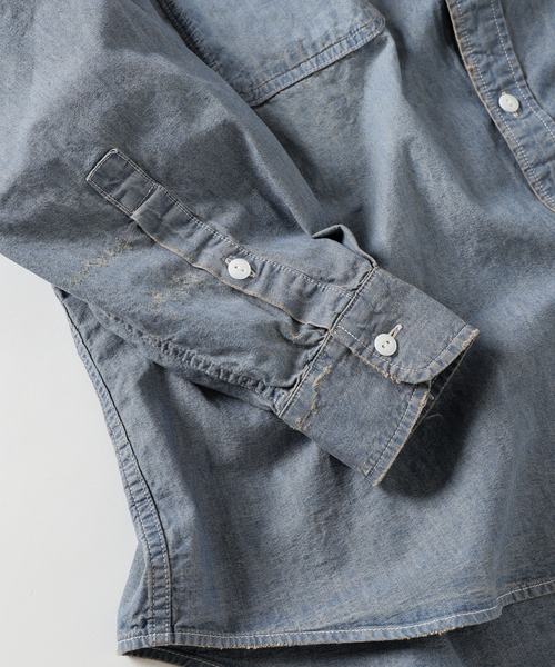 JOURNAL STANDARD(ジャーナルスタンダード)の「ダンガリー ファットワークシャツ(シャツ/ブラウス・メンズ・グレー/アイボリー/コバルトブルー・SMALL/MEDIUM/LARGE)」の5枚目の写真
