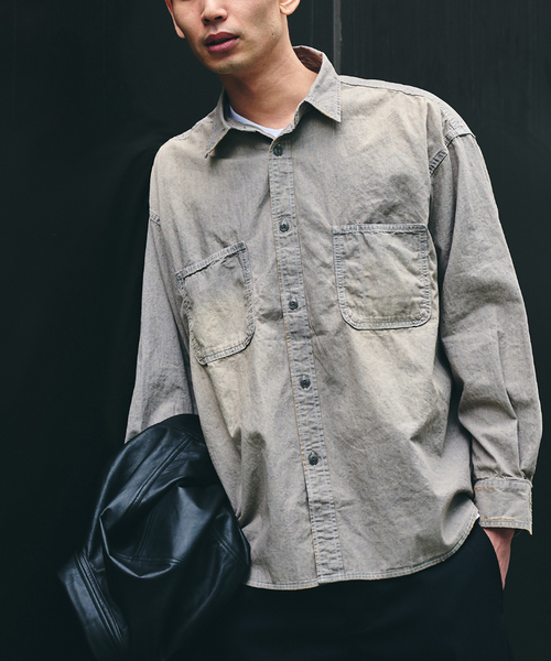 JOURNAL STANDARD(ジャーナルスタンダード)の「ダンガリー ファットワークシャツ(シャツ/ブラウス・メンズ・グレー/アイボリー/コバルトブルー・SMALL/MEDIUM/LARGE)」の9枚目の写真