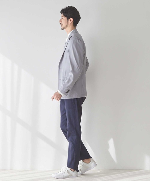 UNION STATION(ユニオンステーション)の「【セットアップ着用可能】ハイパーストレッチポリエステルタフタテーラードジャケット(テーラードジャケット・メンズ・ライトグレー/グレイッシュベージュ・LL/M/L/S)」の18枚目の写真