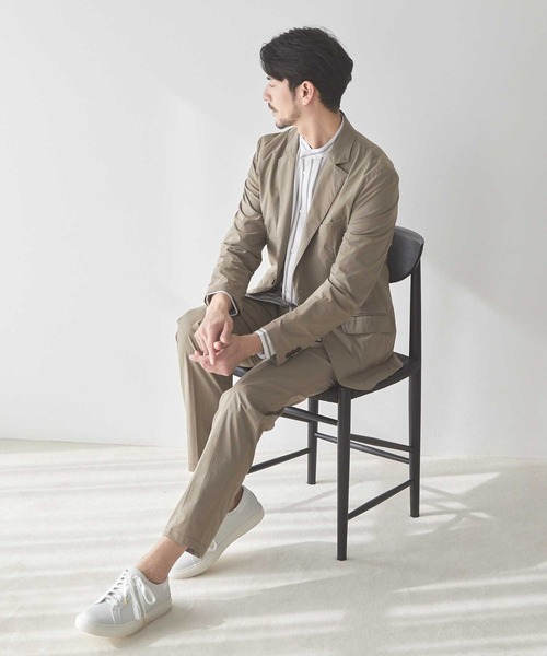 UNION STATION(ユニオンステーション)の「【セットアップ着用可能】ハイパーストレッチポリエステルタフタテーラードジャケット(テーラードジャケット・メンズ・ライトグレー/グレイッシュベージュ・LL/M/L/S)」の7枚目の写真