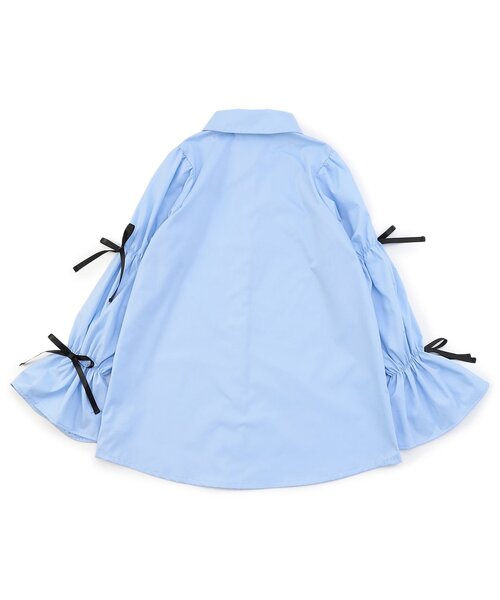 algy（アルジー）の「りぼんシャツミニワンピ（シャツワンピース・キッズ・オフホワイト/ブラック/サックスブルー・XX-SMALL/X-SMALL/MEDIUM/SMALL）」の12枚目の写真