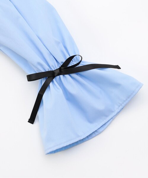 algy（アルジー）の「りぼんシャツミニワンピ（シャツワンピース・キッズ・オフホワイト/ブラック/サックスブルー・XX-SMALL/X-SMALL/MEDIUM/SMALL）」の9枚目の写真