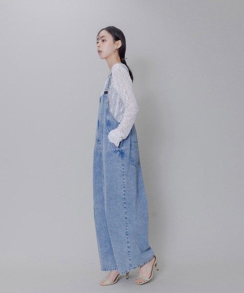 セール】フロントジップ デニム サロペット（サロペット