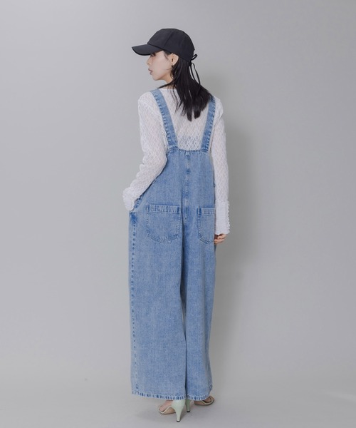 セール】フロントジップ デニム サロペット（サロペット