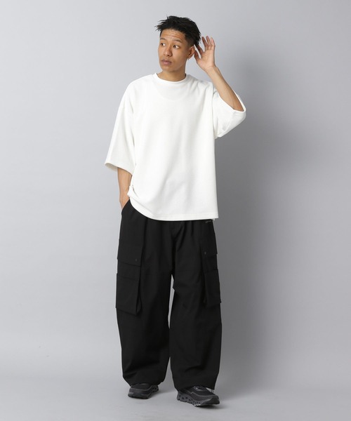 NUMERALS（ヌメラルズ）の「【NUMERALS】ワッフルハーフスリーブTEE（Tシャツ/カットソー・メンズ・ブラウン/オフホワイト/ブラック/カーキ・LARGE/MEDIUM）」の6枚目の写真