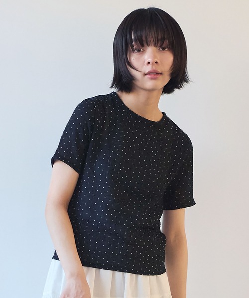bulle de savon（ビュルデサボン）の「△syuwa syuwa dot 半袖プルオーバー（Tシャツ/カットソー・レディース・ブラック/ホワイト・FREE）」の2枚目の写真