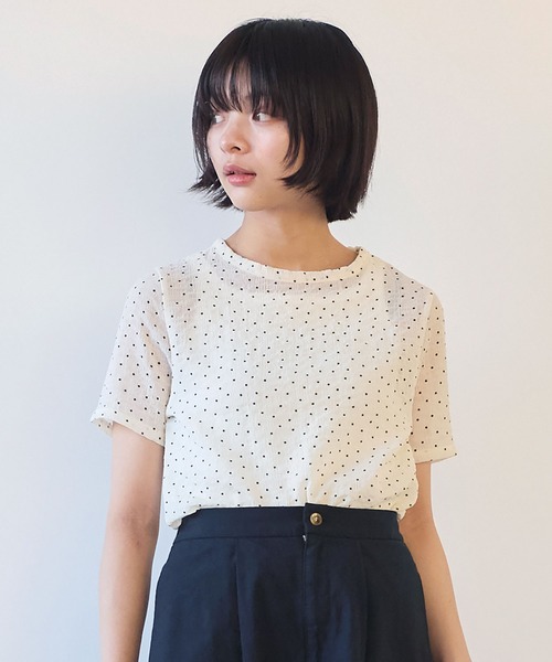 bulle de savon（ビュルデサボン）の「△syuwa syuwa dot 半袖プルオーバー（Tシャツ/カットソー・レディース・ブラック/ホワイト・FREE）」の3枚目の写真