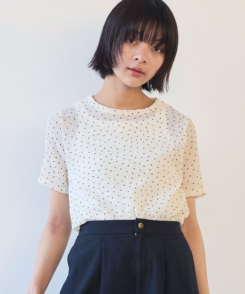 bulle de savon（ビュルデサボン）の「△syuwa syuwa dot 半袖プルオーバー（Tシャツ/カットソー・レディース・ブラック/ホワイト・FREE）」の7枚目の写真