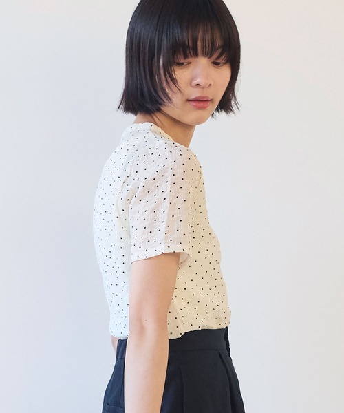 bulle de savon（ビュルデサボン）の「△syuwa syuwa dot 半袖プルオーバー（Tシャツ/カットソー・レディース・ブラック/ホワイト・FREE）」の8枚目の写真