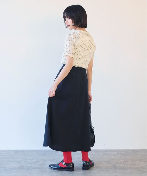 bulle de savon（ビュルデサボン）の「△syuwa syuwa dot 半袖プルオーバー（Tシャツ/カットソー・レディース・ブラック/ホワイト・FREE）」の6枚目の写真