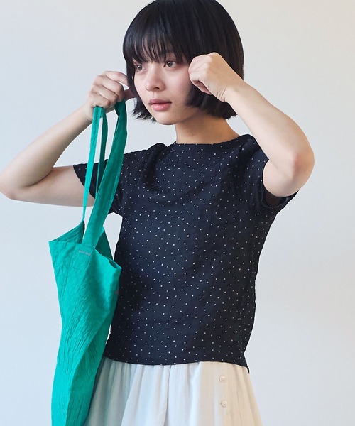 bulle de savon（ビュルデサボン）の「△syuwa syuwa dot 半袖プルオーバー（Tシャツ/カットソー・レディース・ブラック/ホワイト・FREE）」の14枚目の写真