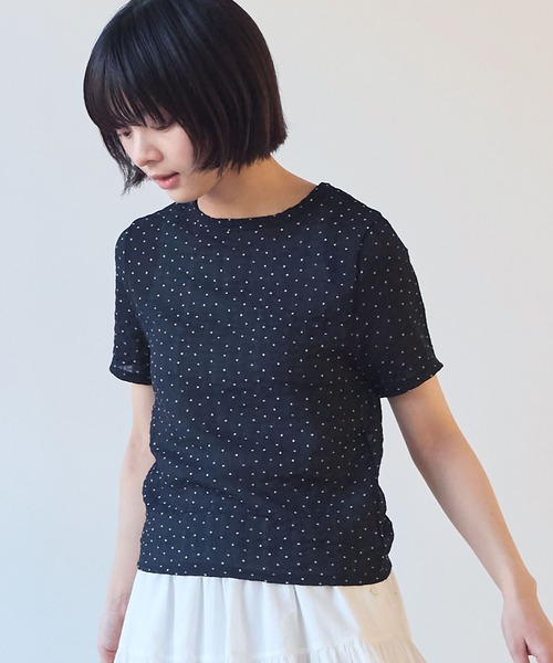 bulle de savon（ビュルデサボン）の「△syuwa syuwa dot 半袖プルオーバー（Tシャツ/カットソー・レディース・ブラック/ホワイト・FREE）」の21枚目の写真