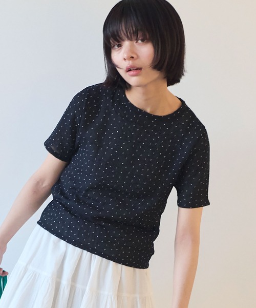 bulle de savon（ビュルデサボン）の「△syuwa syuwa dot 半袖プルオーバー（Tシャツ/カットソー・レディース・ブラック/ホワイト・FREE）」の20枚目の写真