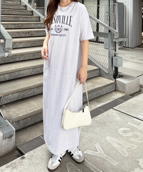 GeeRA(ジーラ)の「綿100%アソートロゴグラフィックプリントオーバーサイズTシャツワンピース(ワンピース・レディース・オートミール/チャコール/ナチュラル/チャコールグレー・LARGE/X-LARGE/MEDIUM)」の15枚目の写真