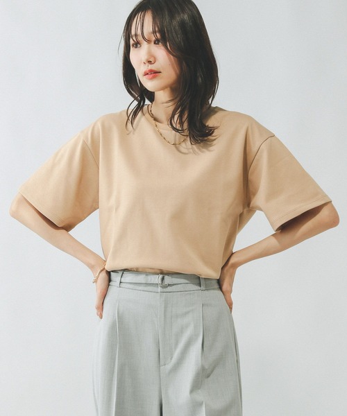 GLOBAL WORK（グローバルワーク）の「Fffit エフィット/マイニチタキノウクルーT/291131（Tシャツ/カットソー・レディース・オフホワイト/ベージュ系その他3/ベビーピンク/スミクロ・SMALL/MEDIUM/LARGE/X-SMALL）」の3枚目の写真