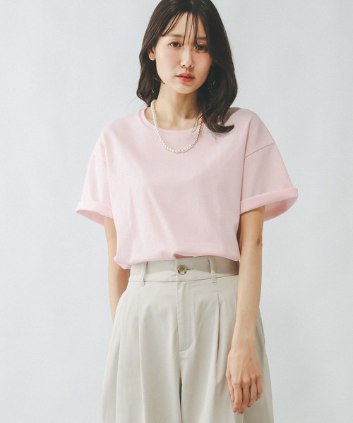 GLOBAL WORK（グローバルワーク）の「Fffit エフィット/マイニチタキノウクルーT/291131（Tシャツ/カットソー・レディース・オフホワイト/ベージュ系その他3/ベビーピンク/スミクロ・SMALL/MEDIUM/LARGE/X-SMALL）」の22枚目の写真