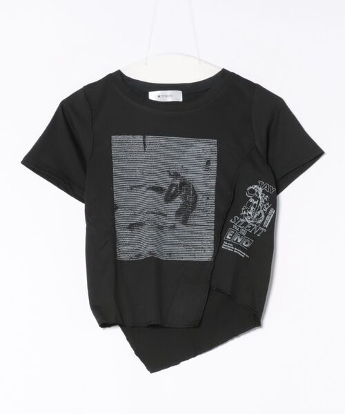 H.TOKYO(エイチトウキョウ)の「グラフィック クロップドアシメTシャツ(Tシャツ/カットソー・レディース・ブラック/ホワイト・MEDIUM/LARGE/X-LARGE)」の5枚目の写真