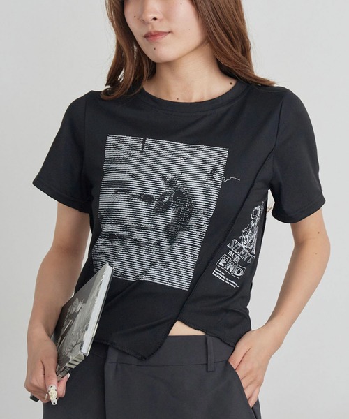 H.TOKYO(エイチトウキョウ)の「グラフィック クロップドアシメTシャツ(Tシャツ/カットソー・レディース・ブラック/ホワイト・MEDIUM/LARGE/X-LARGE)」の22枚目の写真