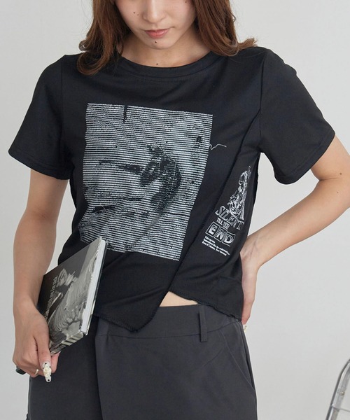 H.TOKYO(エイチトウキョウ)の「グラフィック クロップドアシメTシャツ(Tシャツ/カットソー・レディース・ブラック/ホワイト・MEDIUM/LARGE/X-LARGE)」の21枚目の写真
