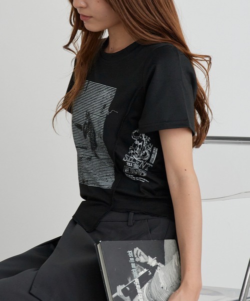 H.TOKYO(エイチトウキョウ)の「グラフィック クロップドアシメTシャツ(Tシャツ/カットソー・レディース・ブラック/ホワイト・MEDIUM/LARGE/X-LARGE)」の17枚目の写真