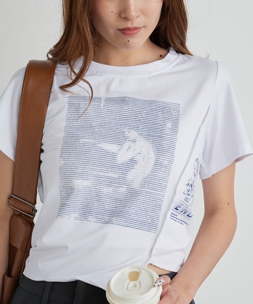 H.TOKYO(エイチトウキョウ)の「グラフィック クロップドアシメTシャツ(Tシャツ/カットソー・レディース・ブラック/ホワイト・MEDIUM/LARGE/X-LARGE)」の6枚目の写真