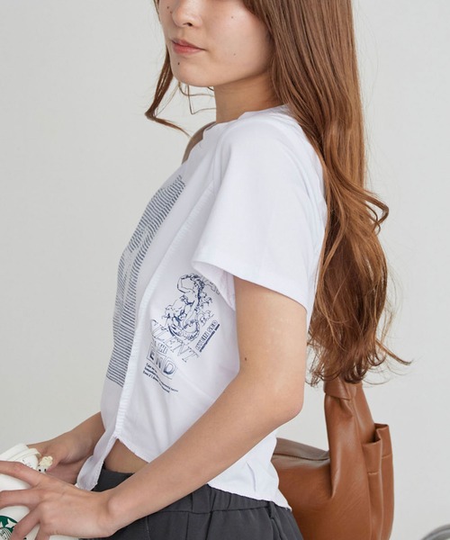 H.TOKYO(エイチトウキョウ)の「グラフィック クロップドアシメTシャツ(Tシャツ/カットソー・レディース・ブラック/ホワイト・MEDIUM/LARGE/X-LARGE)」の8枚目の写真