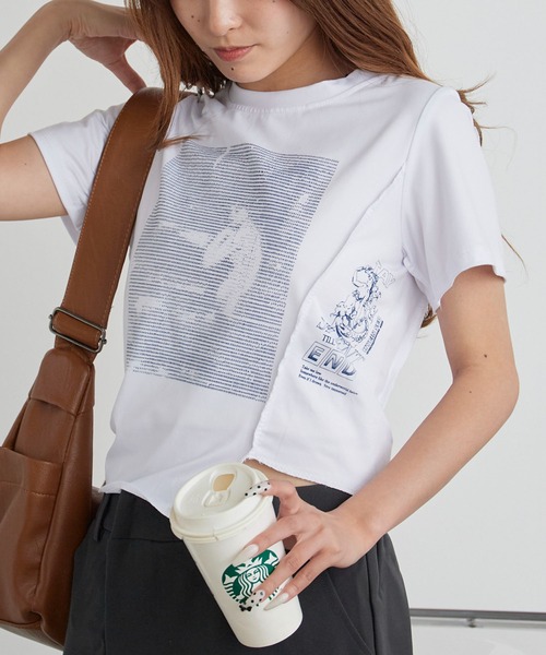 H.TOKYO(エイチトウキョウ)の「グラフィック クロップドアシメTシャツ(Tシャツ/カットソー・レディース・ブラック/ホワイト・MEDIUM/LARGE/X-LARGE)」の9枚目の写真
