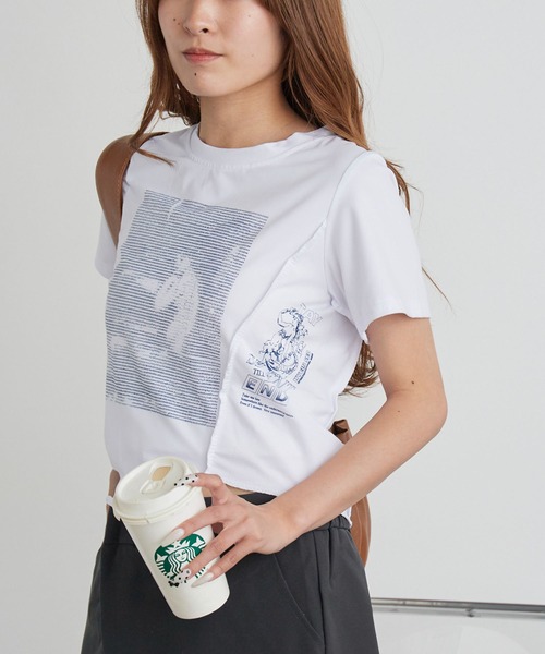 H.TOKYO(エイチトウキョウ)の「グラフィック クロップドアシメTシャツ(Tシャツ/カットソー・レディース・ブラック/ホワイト・MEDIUM/LARGE/X-LARGE)」の10枚目の写真