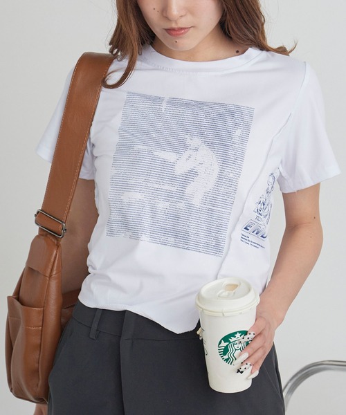 H.TOKYO(エイチトウキョウ)の「グラフィック クロップドアシメTシャツ(Tシャツ/カットソー・レディース・ブラック/ホワイト・MEDIUM/LARGE/X-LARGE)」の11枚目の写真