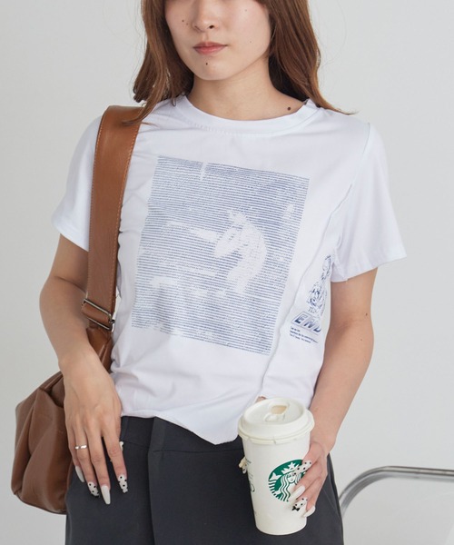 H.TOKYO(エイチトウキョウ)の「グラフィック クロップドアシメTシャツ(Tシャツ/カットソー・レディース・ブラック/ホワイト・MEDIUM/LARGE/X-LARGE)」の12枚目の写真