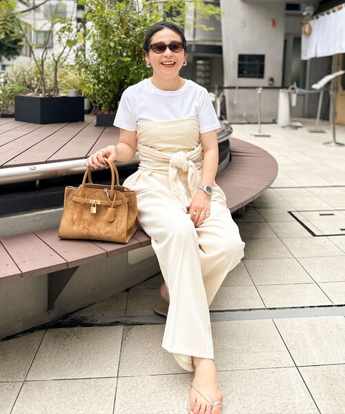 NOLLEY’S（ノーリーズ）の「プレミアムスムースTシャツ（Tシャツ/カットソー・レディース・イエロー/ネイビー/ベージュ/ホワイト/ピンク・36/38）」の7枚目の写真