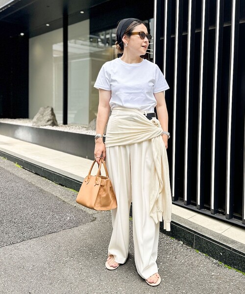 NOLLEY’S（ノーリーズ）の「プレミアムスムースTシャツ（Tシャツ/カットソー・レディース・イエロー/ネイビー/ベージュ/ホワイト/ピンク・36/38）」の8枚目の写真