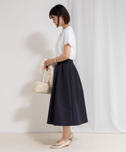 NOLLEY’S（ノーリーズ）の「プレミアムスムースTシャツ（Tシャツ/カットソー・レディース・イエロー/ネイビー/ベージュ/ホワイト/ピンク・36/38）」の12枚目の写真