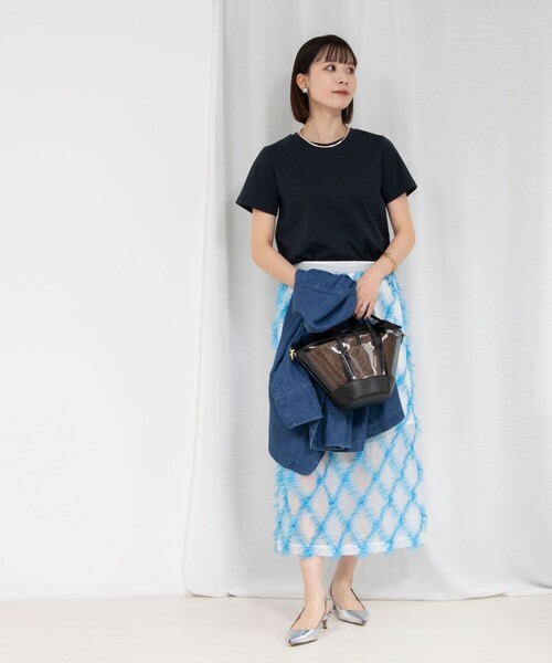 NOLLEY’S（ノーリーズ）の「プレミアムスムースTシャツ（Tシャツ/カットソー・レディース・イエロー/ネイビー/ベージュ/ホワイト/ピンク・36/38）」の15枚目の写真