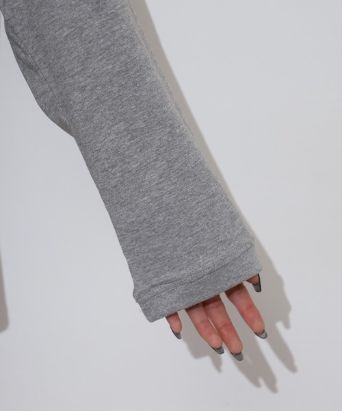 atONE(アットワン)の「ラウンドヘムロンT(Tシャツ/カットソー・レディース・ブラック/オフホワイト/杢グレー・M-L/LL~3L/4L~5L)」の6枚目の写真