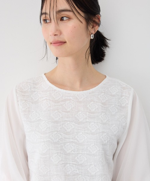 A/C DESIGN BY ALPHA CUBIC(エーシーデザインバイアルファキュービック)の「【2025春夏】レーシージャガードプルオーバー(Tシャツ/カットソー・レディース・ブラック/オフホワイト・M/L)」の15枚目の写真