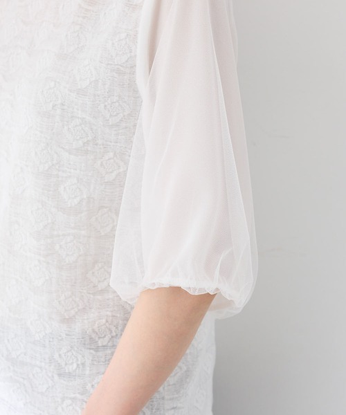 A/C DESIGN BY ALPHA CUBIC(エーシーデザインバイアルファキュービック)の「【2025春夏】レーシージャガードプルオーバー(Tシャツ/カットソー・レディース・ブラック/オフホワイト・M/L)」の14枚目の写真