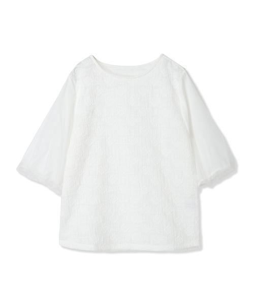 A/C DESIGN BY ALPHA CUBIC(エーシーデザインバイアルファキュービック)の「【2025春夏】レーシージャガードプルオーバー(Tシャツ/カットソー・レディース・ブラック/オフホワイト・M/L)」の9枚目の写真
