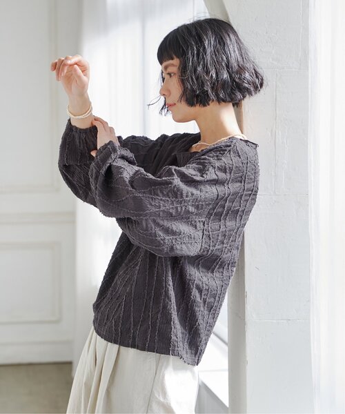 LBC（エルビーシー）の「ストライプジャカードカットプルオーバー（Tシャツ/カットソー・レディース・ライトパープル/オフホワイト/チャコールグレー・M）」の22枚目の写真