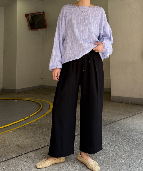 LBC（エルビーシー）の「ストライプジャカードカットプルオーバー（Tシャツ/カットソー・レディース・ライトパープル/オフホワイト/チャコールグレー・M）」の11枚目の写真