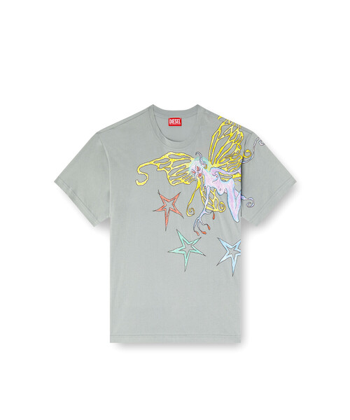 DIESEL(ディーゼル)の「ウィメンズ Tシャツ T-BUXT-Q1(Tシャツ/カットソー・レディース・ピンク/グレー・SMALL/XX-SMALL/MEDIUM/LARGE/X-SMALL)」の5枚目の写真