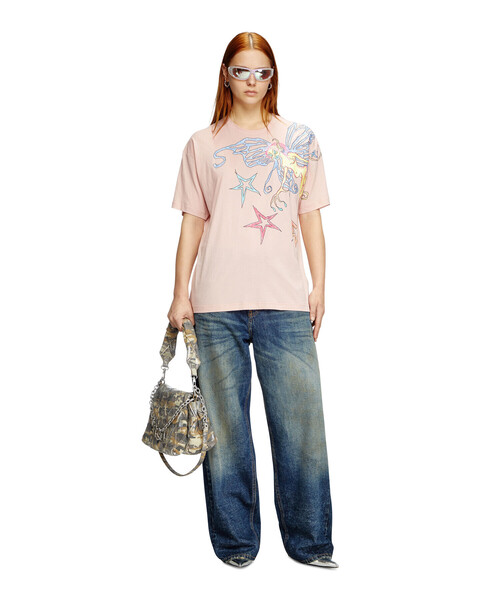 DIESEL(ディーゼル)の「ウィメンズ Tシャツ T-BUXT-Q1(Tシャツ/カットソー・レディース・ピンク/グレー・SMALL/XX-SMALL/MEDIUM/LARGE/X-SMALL)」の10枚目の写真