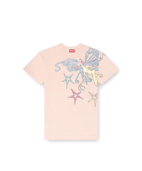 DIESEL(ディーゼル)の「ウィメンズ Tシャツ T-BUXT-Q1(Tシャツ/カットソー・レディース・ピンク/グレー・SMALL/XX-SMALL/MEDIUM/LARGE/X-SMALL)」の9枚目の写真