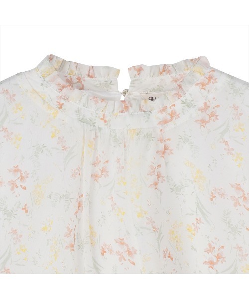 TOKYO SHIRTS（トウキョウシャツ）の「ボタニカル柄シフォンブラウス 七分袖 レディース（シャツ/ブラウス・レディース・グリーン/ブルー/オフホワイト・M/L）」の5枚目の写真