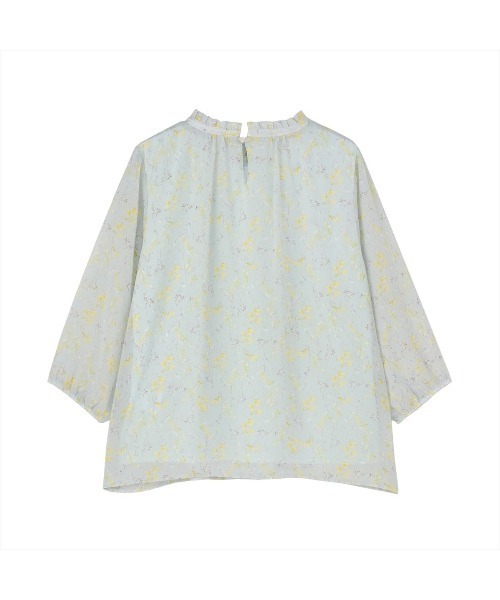 TOKYO SHIRTS（トウキョウシャツ）の「ボタニカル柄シフォンブラウス 七分袖 レディース（シャツ/ブラウス・レディース・グリーン/ブルー/オフホワイト・M/L）」の9枚目の写真