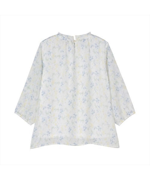 TOKYO SHIRTS（トウキョウシャツ）の「ボタニカル柄シフォンブラウス 七分袖 レディース（シャツ/ブラウス・レディース・グリーン/ブルー/オフホワイト・M/L）」の14枚目の写真