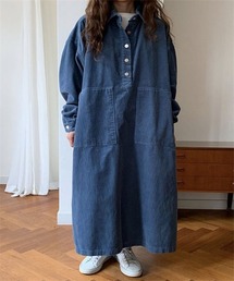 FREE STYLISTS（フリー スタイリスト）の「サイドスリット　ロングシャツワンピース（シャツワンピース）」