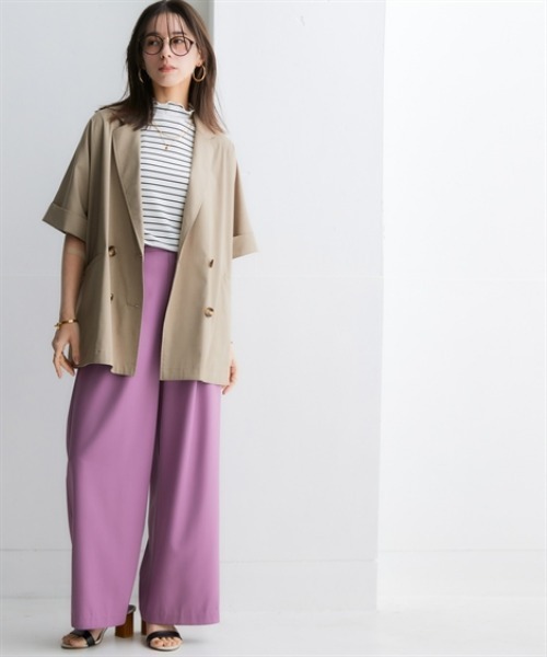 nissen（ニッセン）の「しわになりにくいオーバーサイズ５分袖シャツジャケット（ストレッチ・接触冷感・UVカット）＜大きいサイズ有＞（テーラードジャケット・レディース・チャコール/ベージュ・S～Ｍ/L～LL）」の12枚目の写真